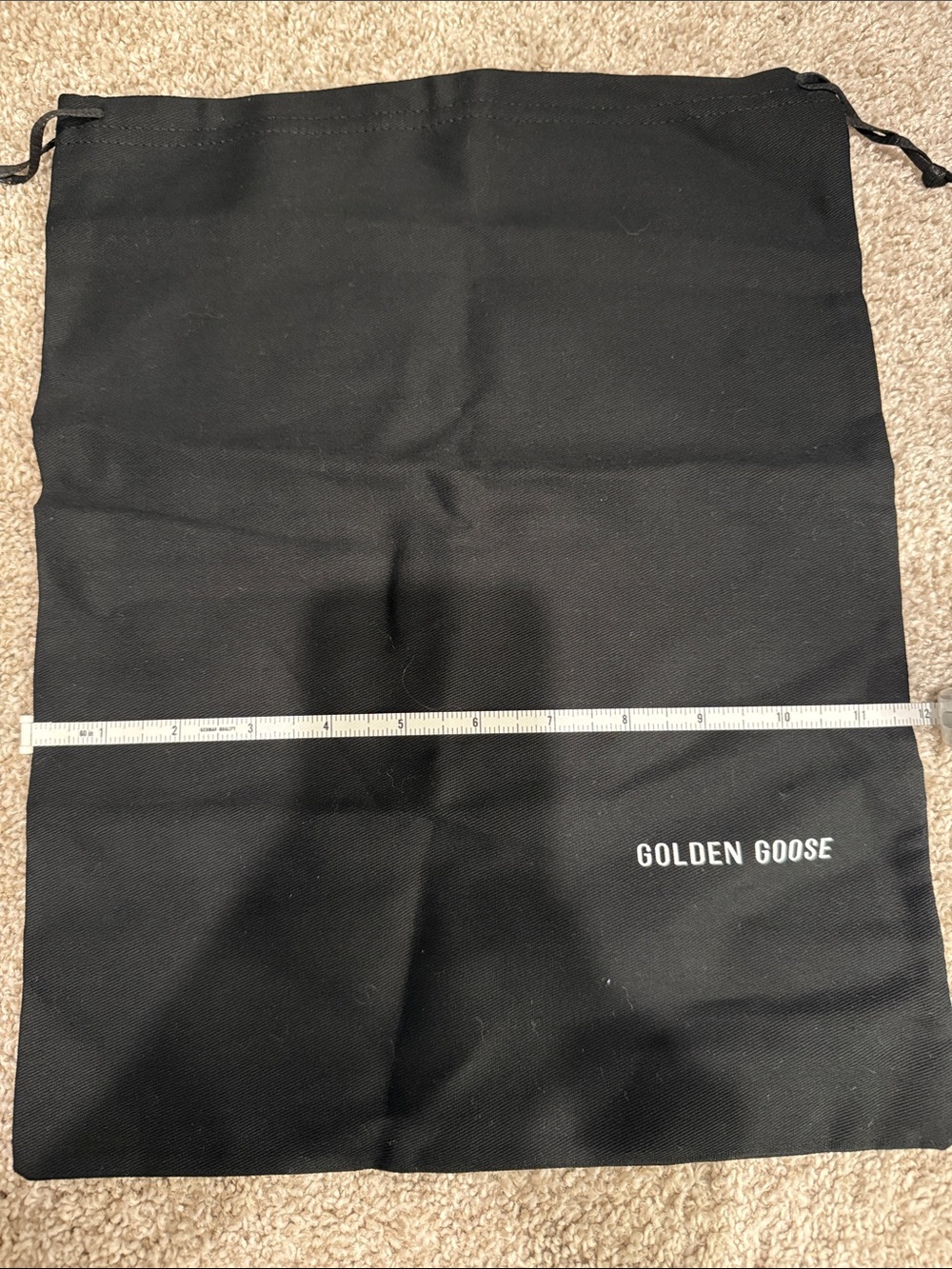 Golden Goose Black Drawstring Dust Pouch with Logo